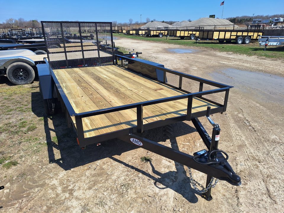 New 2026 AMO 76x14' Tandem Axle Landscape Trailer W/ Led Lights and Spring Assist Gate
