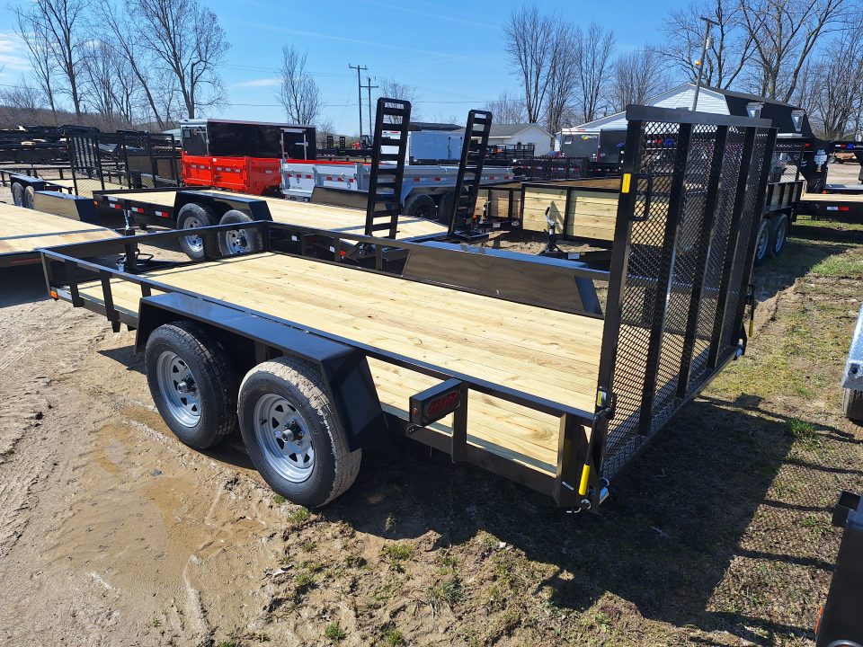 New 2026 AMO 76x14' Tandem Axle Landscape Trailer W/ Led Lights and Spring Assist Gate