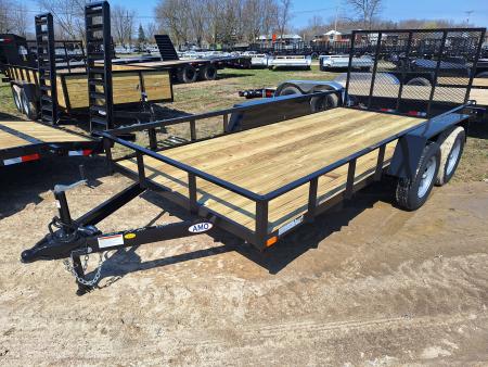 New 2026 AMO 76x14' Tandem Axle Landscape Trailer W/ Led Lights and Spring Assist Gate