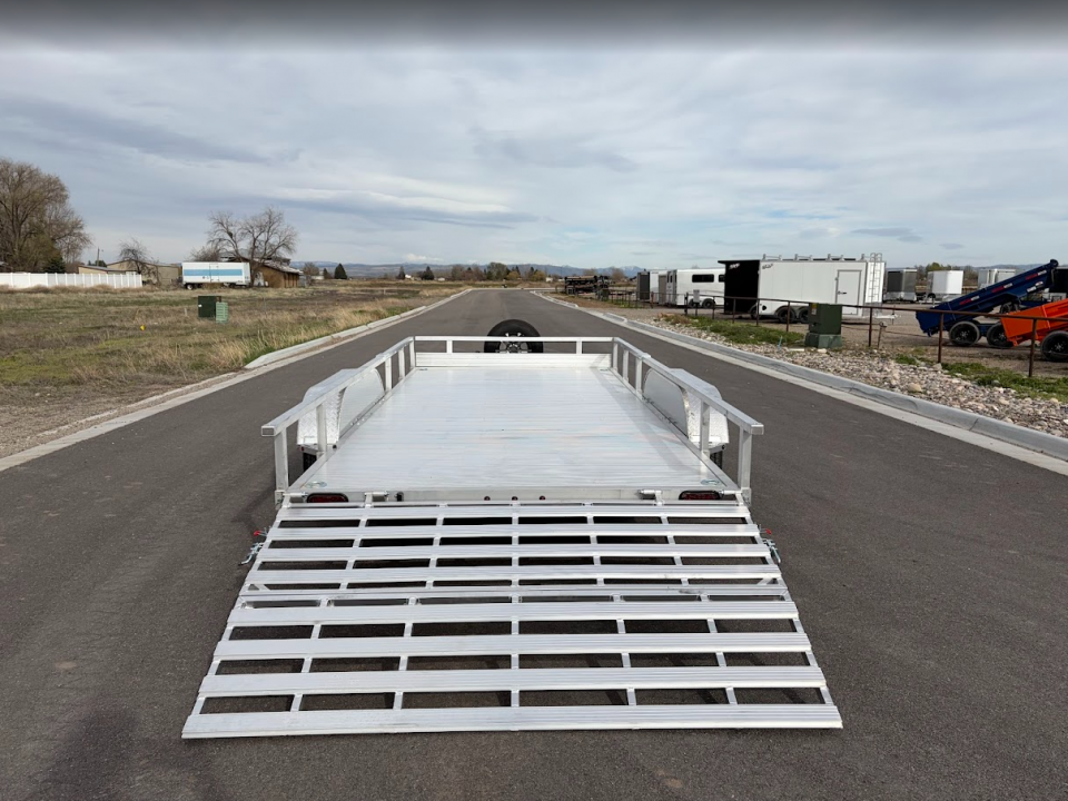 New 2026 Silverwing 7x16 5k Tandem Axle Aluminum Utility Trailer with Bifold Ramp