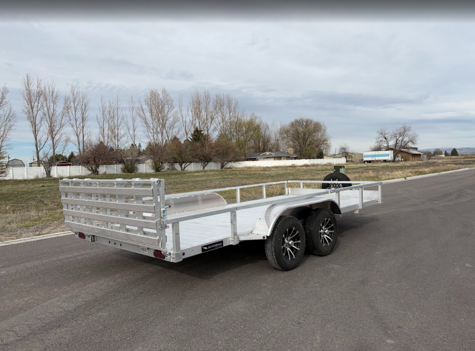 New 2026 Silverwing 7x16 5k Tandem Axle Aluminum Utility Trailer with Bifold Ramp