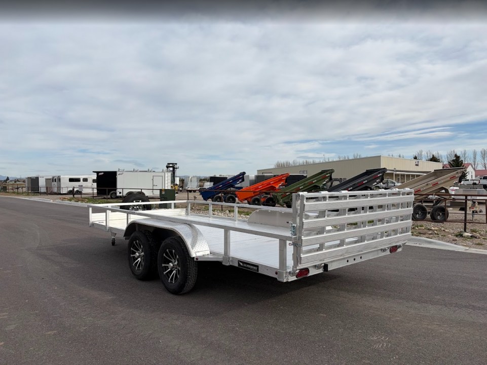New 2026 Silverwing 7x16 5k Tandem Axle Aluminum Utility Trailer with Bifold Ramp