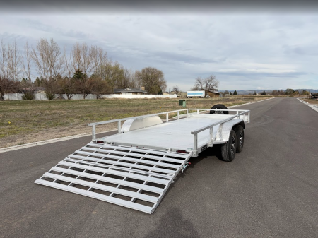 New 2026 Silverwing 7x16 5k Tandem Axle Aluminum Utility Trailer with Bifold Ramp