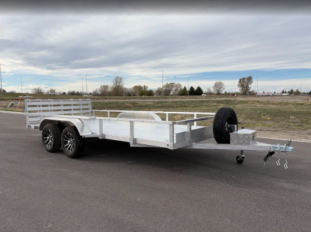 New 2026 Silverwing 7x16 5k Tandem Axle Aluminum Utility Trailer with Bifold Ramp
