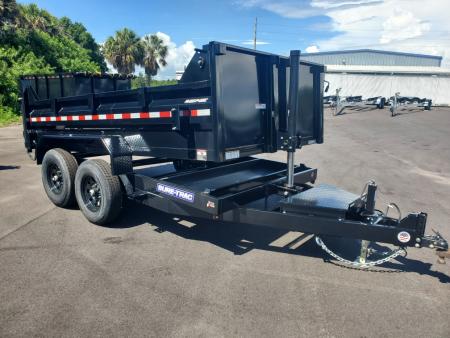New 2026 Sure-Trac 7X12 TANDEM AXLE 12000 LB GVWR TELESCOPIC DUMP Trailer WITH RAMPS, TARP, STORAGE TRAY, D RINGS, CHARGE PORT