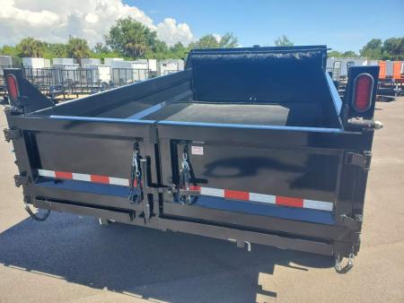 New 2026 Sure-Trac 7X12 TANDEM AXLE 12000 LB GVWR TELESCOPIC DUMP Trailer WITH RAMPS, TARP, STORAGE TRAY, D RINGS, CHARGE PORT