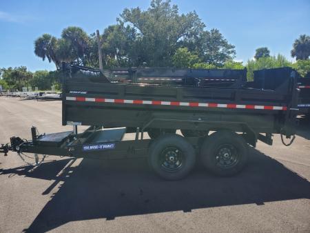 New 2026 Sure-Trac 7X12 TANDEM AXLE 12000 LB GVWR TELESCOPIC DUMP Trailer WITH RAMPS, TARP, STORAGE TRAY, D RINGS, CHARGE PORT