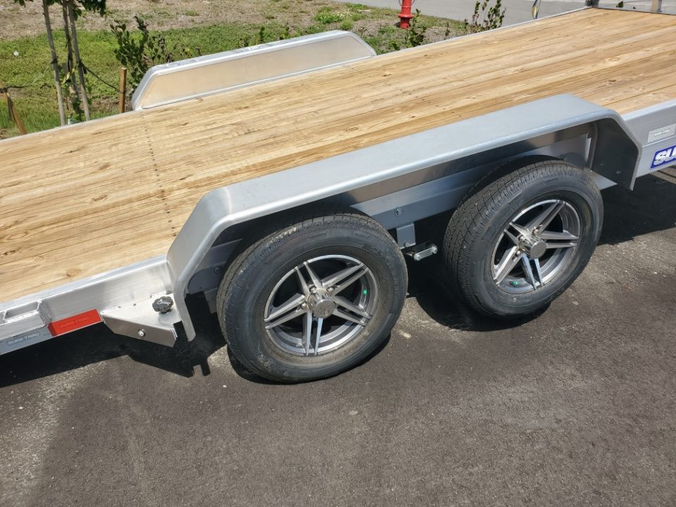 New 2026 Sure-Trac 7X18 7000 LB GVWR ALUMINUM POWER TILT Car / Racing Trailer WITH REMOVEABLE FENDERS, MAG WHEELS, SETBACK JACK