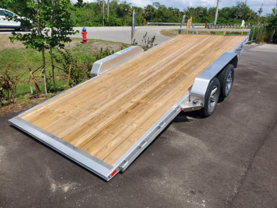 New 2026 Sure-Trac 7X18 7000 LB GVWR ALUMINUM POWER TILT Car / Racing Trailer WITH REMOVEABLE FENDERS, MAG WHEELS, SETBACK JACK