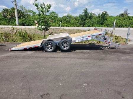 New 2026 Sure-Trac 7X18 7000 LB GVWR ALUMINUM POWER TILT Car / Racing Trailer WITH REMOVEABLE FENDERS, MAG WHEELS, SETBACK JACK