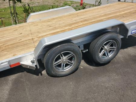 New 2026 Sure-Trac 7X18 7000 LB GVWR ALUMINUM POWER TILT Car / Racing Trailer WITH REMOVEABLE FENDERS, MAG WHEELS, SETBACK JACK