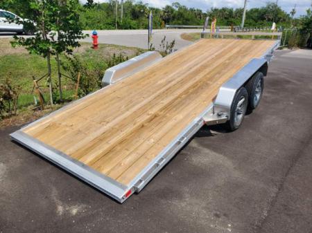 New 2026 Sure-Trac 7X18 7000 LB GVWR ALUMINUM POWER TILT Car / Racing Trailer WITH REMOVEABLE FENDERS, MAG WHEELS, SETBACK JACK