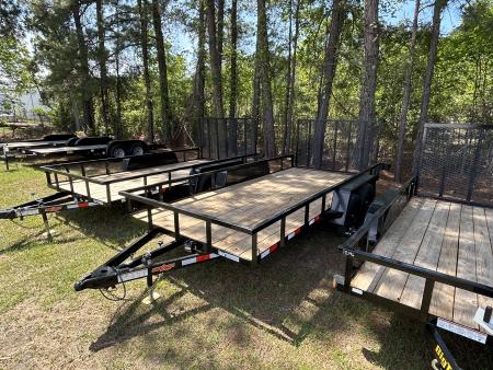 New 2026 Down 2 Earth 82X16 Utility Trailer, Tube Top Rail, Spring Assist Tube Gate, Tread-plate Fenders