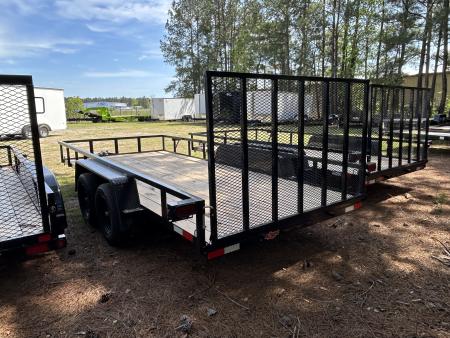 New 2026 Down 2 Earth 82X16 Utility Trailer, Tube Top Rail, Spring Assist Tube Gate, Tread-plate Fenders