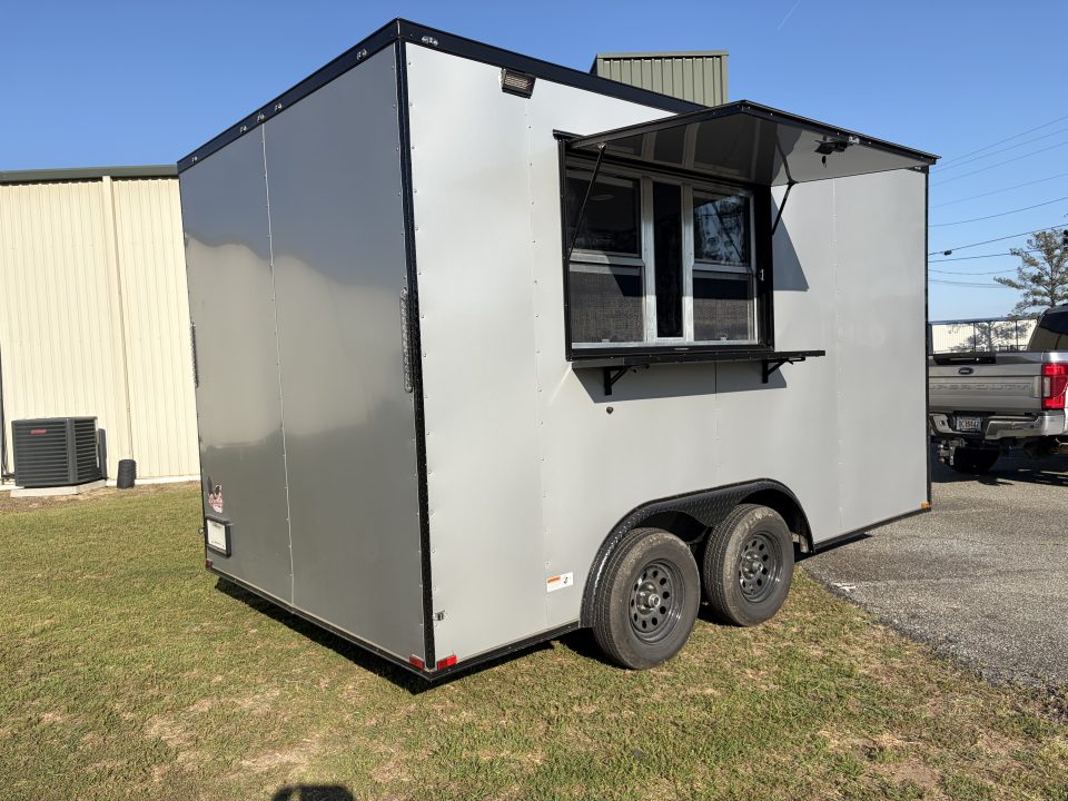 New 8.5X14TA Silver Concession Trailer