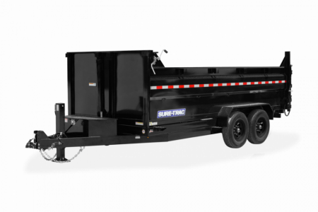 New 2026 Sure-Trac 7x12 14K Telescopic Dump Trailer w/ Stabilizer Jacks