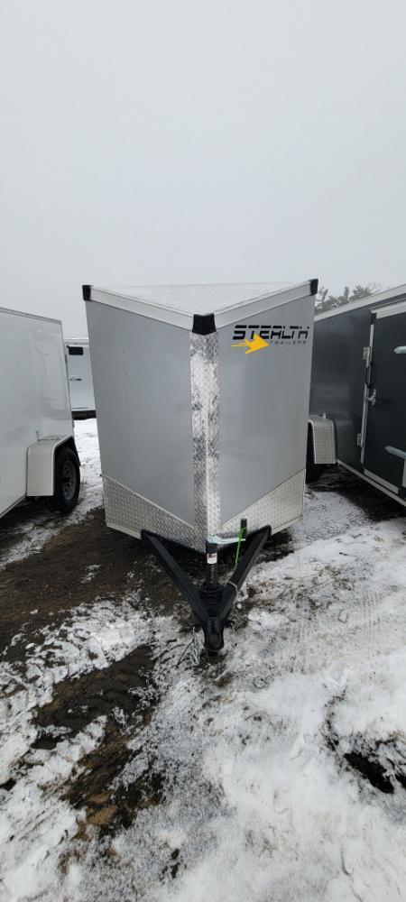 New 2026 Stealth Trailers 5X10 W/RAMP 3K Cargo / Enclosed Trailer Silver