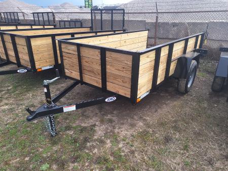 New 2026 AMO 5x10 High Woodside Utility Trailer W/Led Lights and Spring Assist Gate