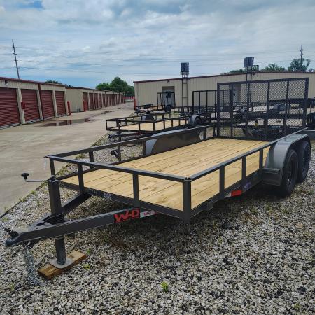 New 2026 WD Trailers 77x14 TA Straight deck Utility Trailer with 48" gate, 3.5k axles, Diamond series Utility Trailer