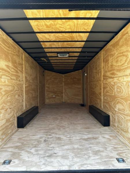 New 2026 Rock Solid 8.5x24 7'6" Interior Car Hauler-5200LB Torsion Axle-White- Blackout-Enclosed Car Hauler