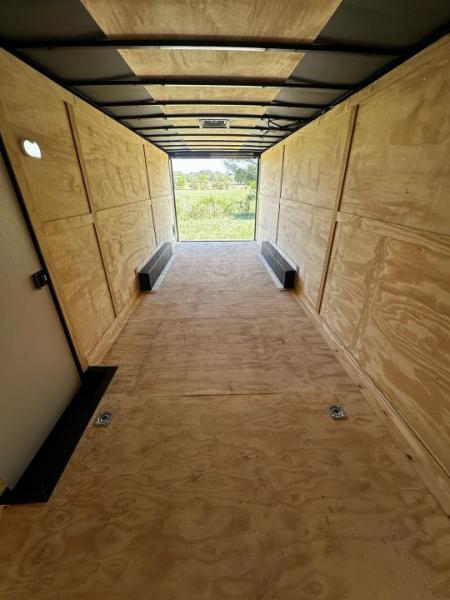 New 2026 Rock Solid 8.5x24 7'6" Interior Car Hauler-5200LB Torsion Axle-White- Blackout-Enclosed Car Hauler