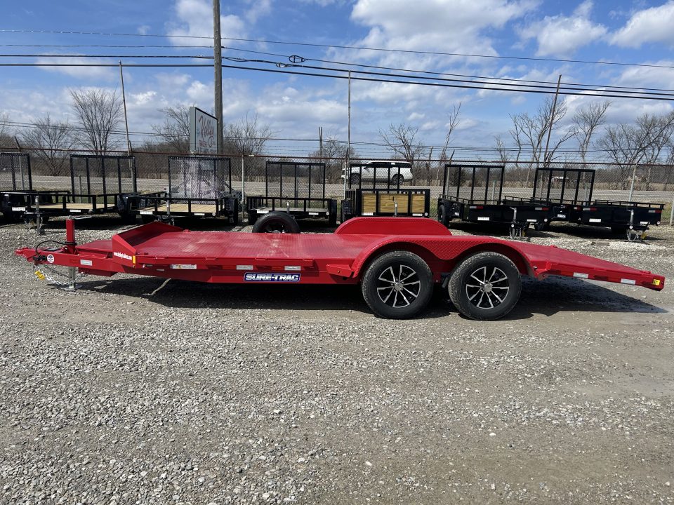 New 2026 Sure-Trac 7x18 7K Steel Deck Car Hauler Car Hauler