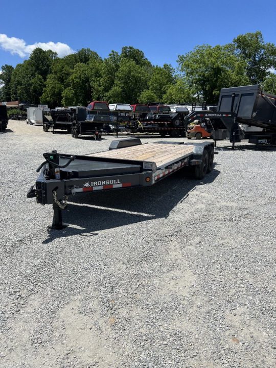 New 2026 Iron Bull EHB8322102 Equipment Trailer / 83" WIDE X 22' LONG / 18' FLAT 4' DOVETAIL WITH 4' RAMPAGE DECK LEVEL RAMPS / 2-10,000# ELECTRIC BRAKE AXLES / ST23575R17.5 18PLY WHEELS AND TIRES/ JUMBO TOOL BOX / 10K DROP LEG JACK