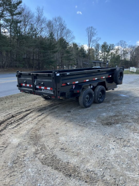 New 2026 Iron Bull Dump Trailer / DTB Series / 83" Wide x 16' Long / Telescopic Hoist / Ramps / Tarp / 24" High Sides