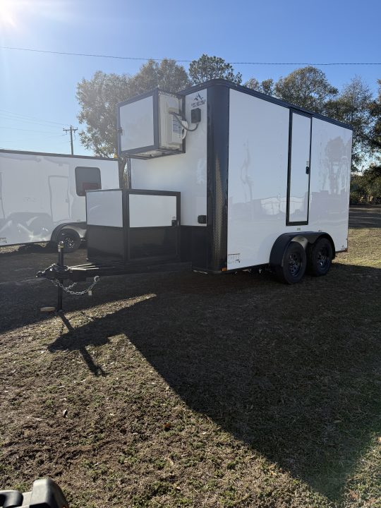 New 7x12TA White Mobile Bathroom Trailer