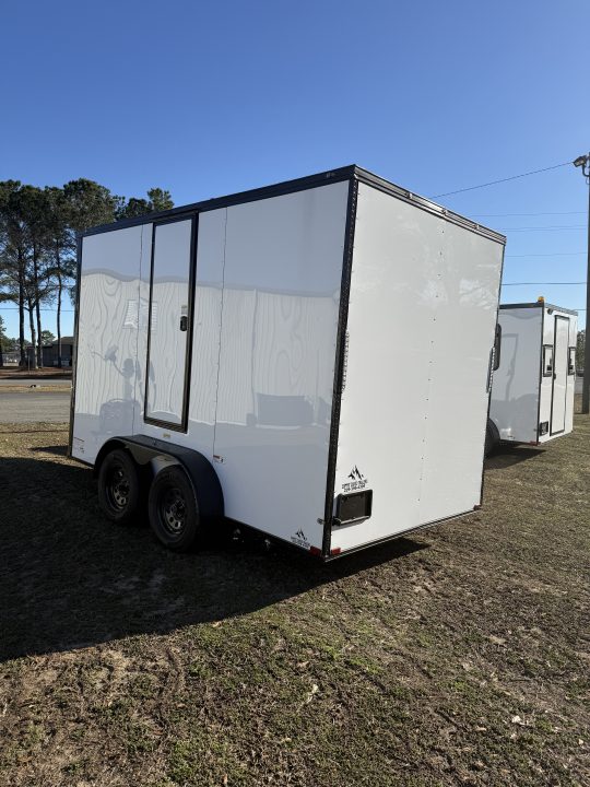 New 7x12TA White Mobile Bathroom Trailer