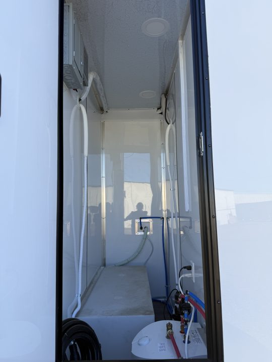 New 7x12TA White Mobile Bathroom Trailer