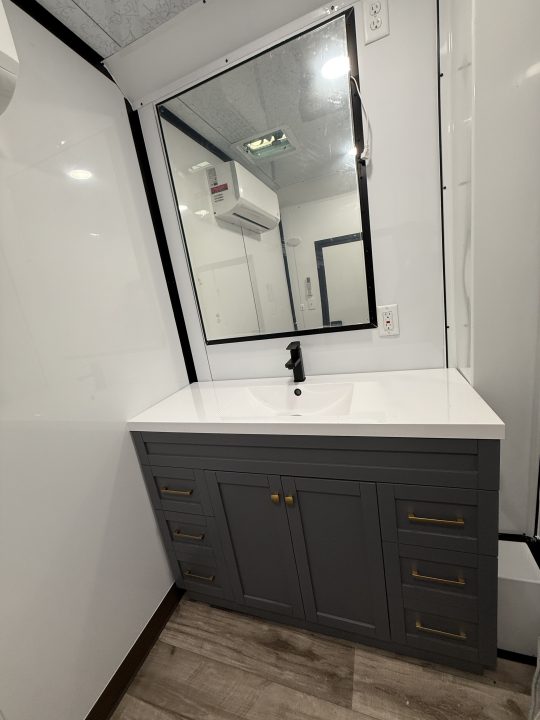 New 7x12TA White Mobile Bathroom Trailer