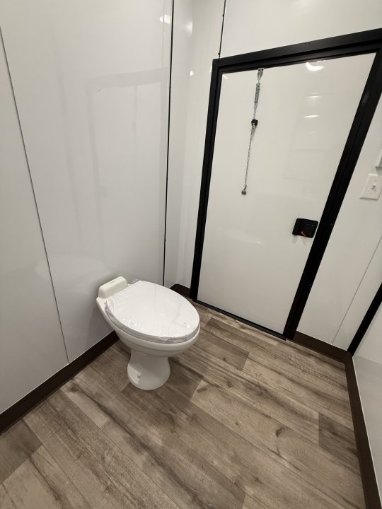 New 7x12TA White Mobile Bathroom Trailer