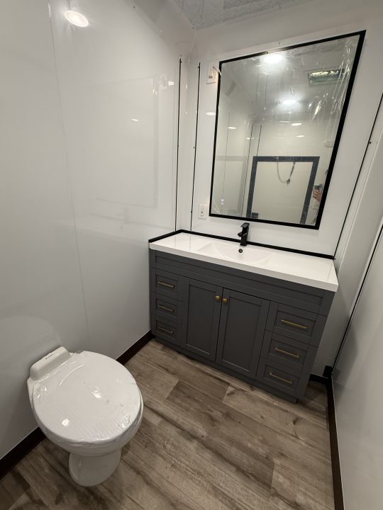 New 7x12TA White Mobile Bathroom Trailer
