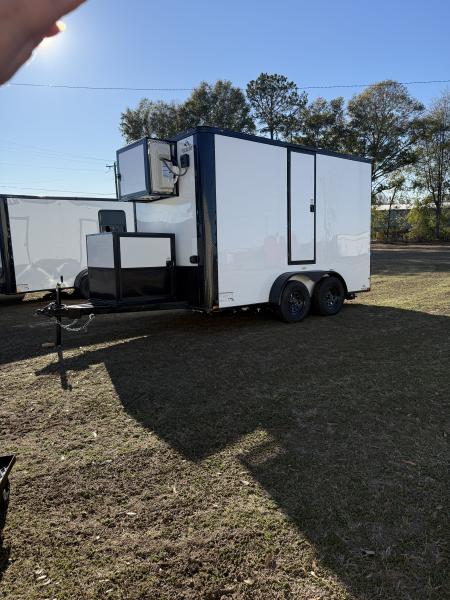 New 7x12TA White Mobile Bathroom Trailer