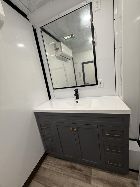 New 7x12TA White Mobile Bathroom Trailer