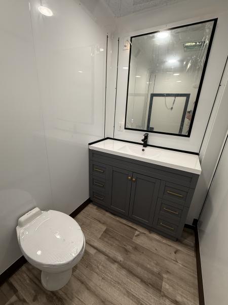 New 7x12TA White Mobile Bathroom Trailer