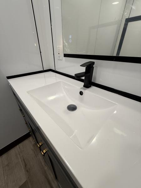 New 7x12TA White Mobile Bathroom Trailer