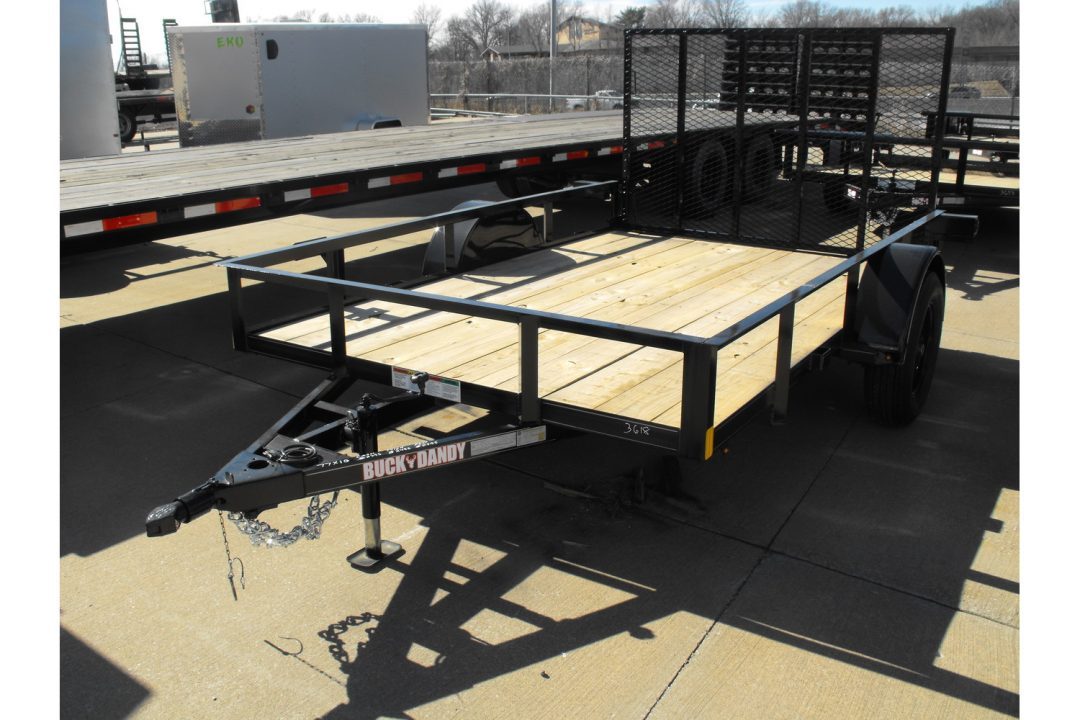 New 77 X 10 Utility Trailer HD Spring Assisted Ramp