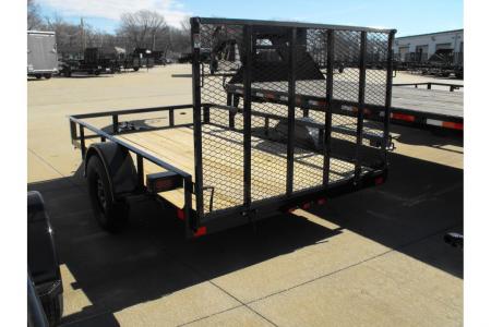 New 77 X 10 Utility Trailer HD Spring Assisted Ramp