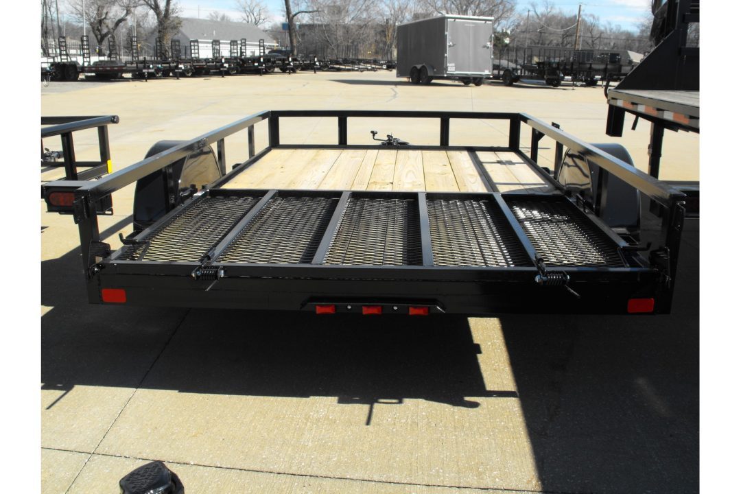 New 77 X 10 Utility Trailer HD Spring Assisted Ramp
