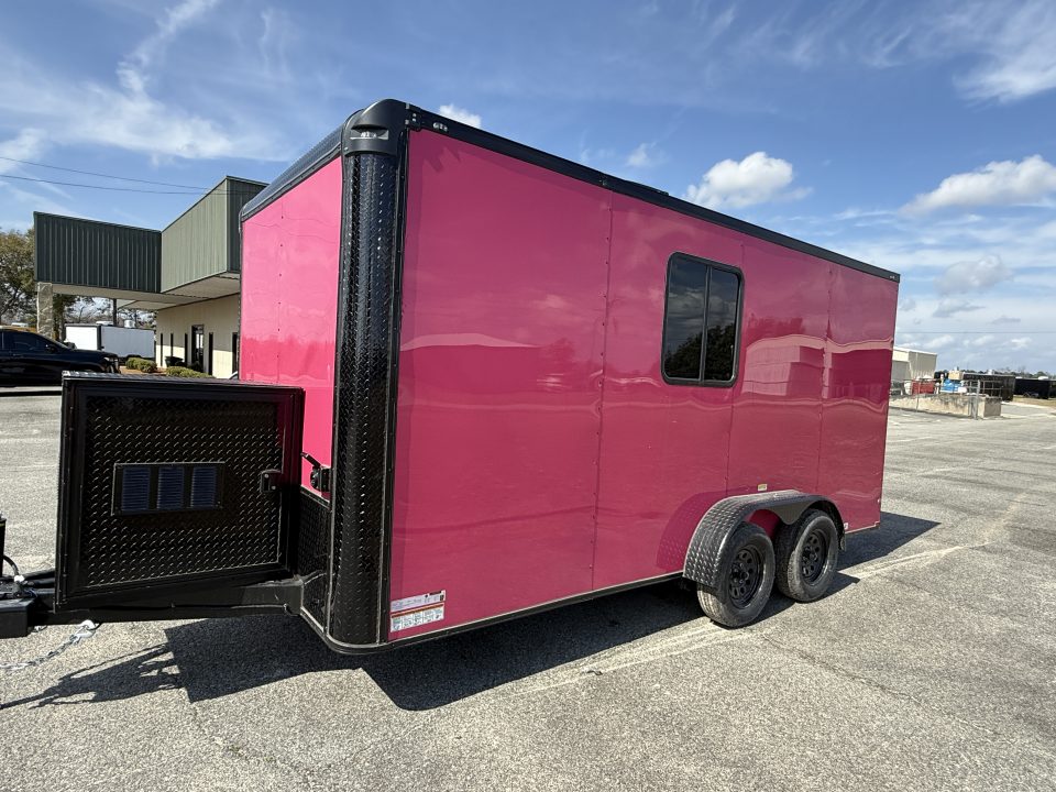 New 7x16TA Pink Pet Grooming Trailer
