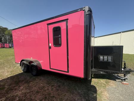 New 7x16TA Pink Pet Grooming Trailer