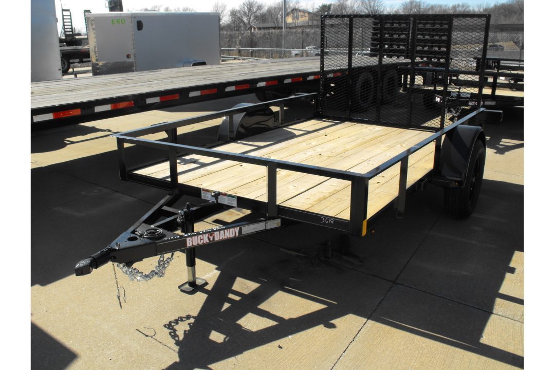 New 77 X 10 Utility Trailer HD Spring Assisted Ramp