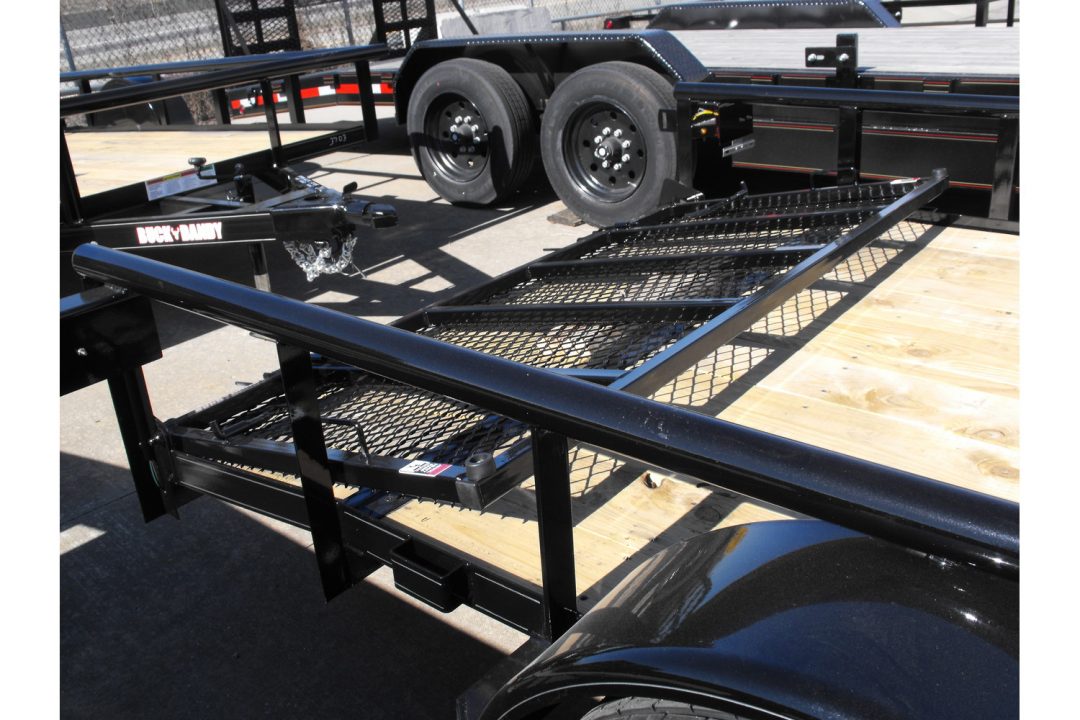 New Utility Trailer 77 X 12 2' Dove Tail Pipe Rail Top Rear Spring Assisted Gate