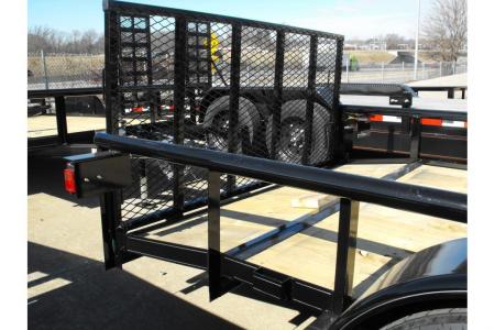 New Utility Trailer 77 X 12 2' Dove Tail Pipe Rail Top Rear Spring Assisted Gate