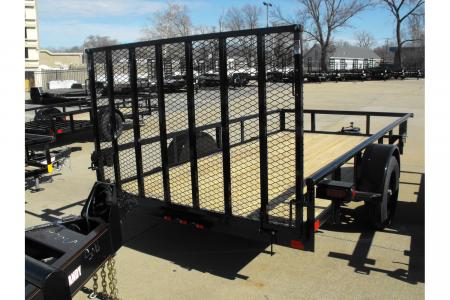 New Utility Trailer 77 X 12 Pipe Rail Top Rear Spring Assisted Gate