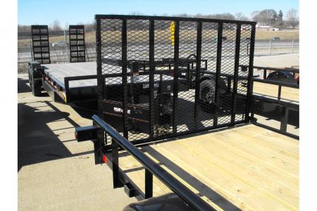 New Utility Trailer 77 X 12 Pipe Rail Top Rear Spring Assisted Gate
