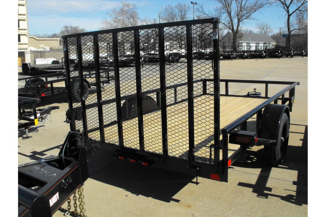 New Utility Trailer 77 X 12 Pipe Rail Top Rear Spring Assisted Gate