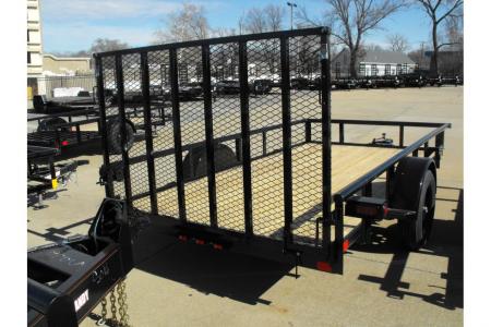 New Utility Trailer 77 X 12 Pipe Rail Top Rear Spring Assisted Gate